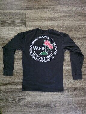 Vans Off The Wall Rose Graphic Long Sleeve – Size Small 🥀🖤